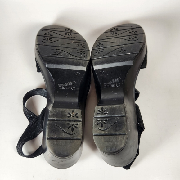 DANSKO Women's Joanie Sandal 42 / 11.5 Black Snake Print Leather Open Toe Shoe - Picture 12 of 13